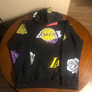 NWT Nova Men Lakers Florist Hoodie - Black Size L